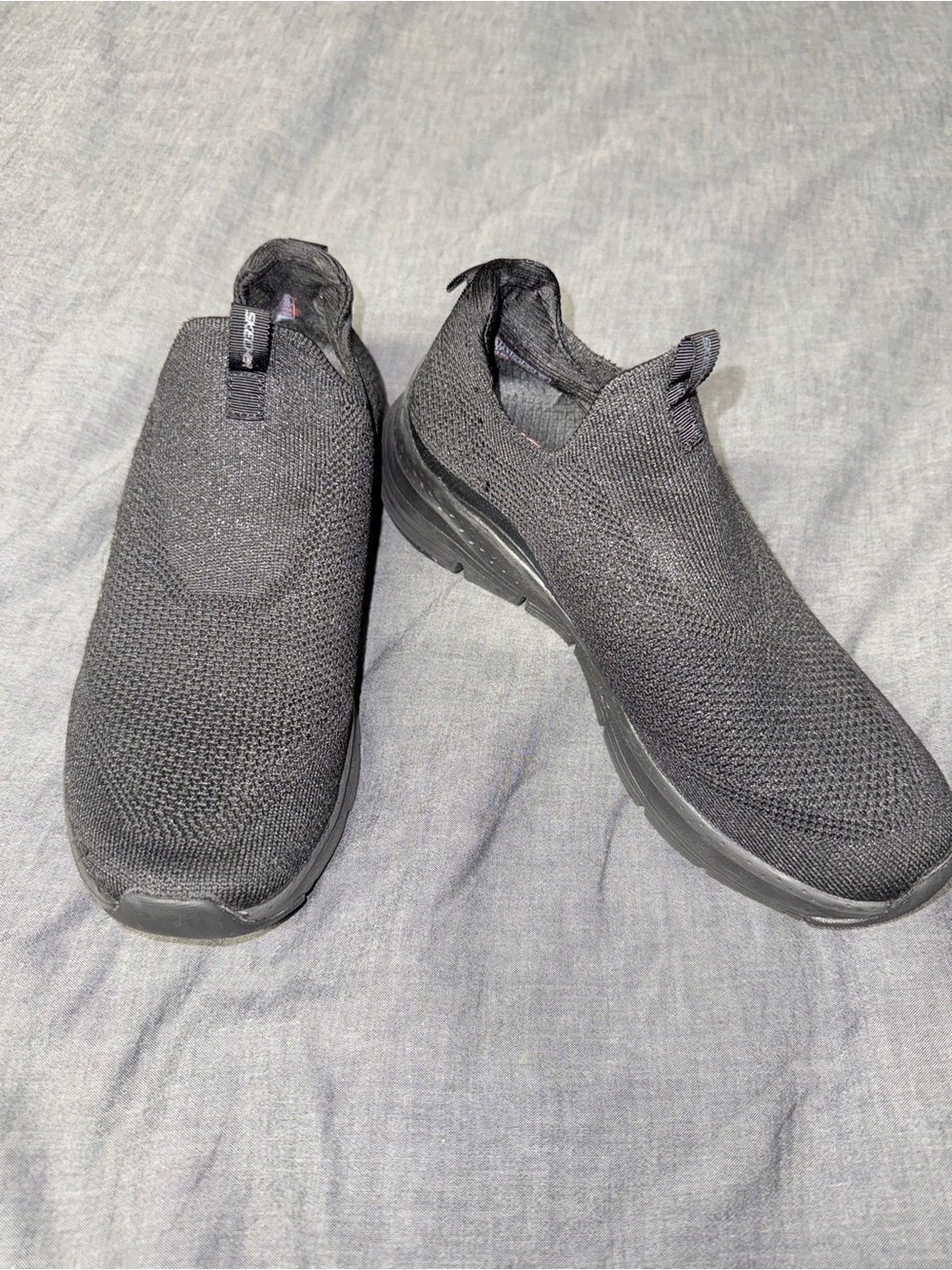 Skechers Women's Black Slip-On Knit Sneakers